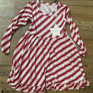 Candy Cane Bamboo Red and White Striped Dress